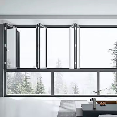 Commercial Hurricane Proof Bifold Windows dengan EDPM Rubber Strip Window Seal dan Hardware