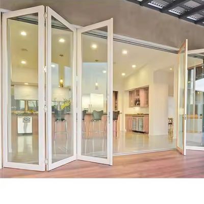 Heavy Duty White Frame Aluminium Glass Bifolding Patio Pintu Geser