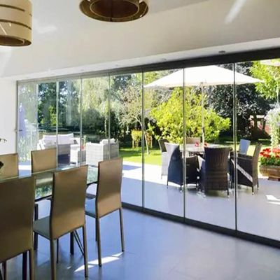 Pintu Kaca Lipat Tanpa Bingkai Aluminium Tebal Profil 2.0mm untuk Partisi Interior dengan Warna Bingkai yang Dapat Disesuaikan