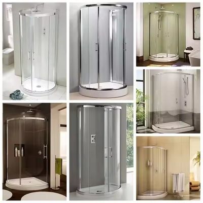 Aluminium Interior Kamar Mandi Pintu Casement AluminiumShower Partition dengan Tempered Glass