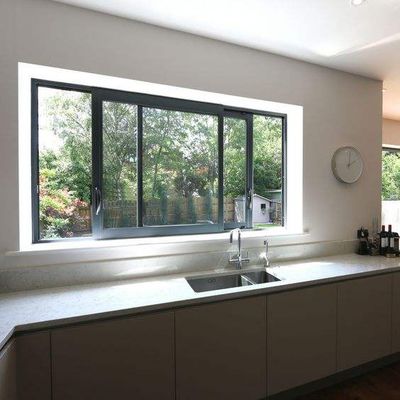 Standar Eropa Double Glass Heavy Duty Aluminium Horizontal Sliding Windows