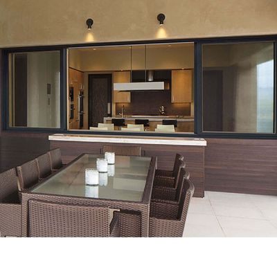 Double Glass Horizontal Soundproof Heatproof Komersial Aluminium Windows Sliding