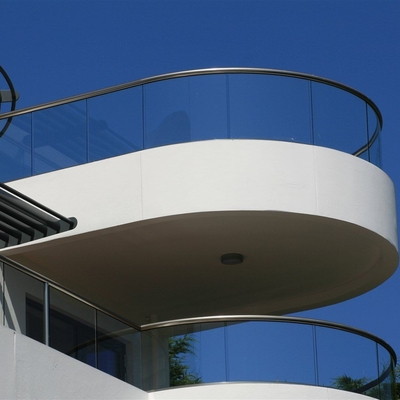 Pagar Kaca Saluran U Tanpa Bingkai Lapisan Hitam Kustom 12mm Kaca Tempered Balustrade