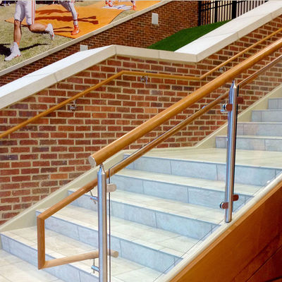 Pegangan Tangga Panel Kaca Tempered Tanpa Bingkai Desain yang Dapat Disesuaikan Arc Grip Clamp 304 316 Fitting